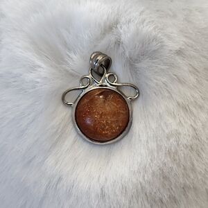 Sunstone and Silver pendant